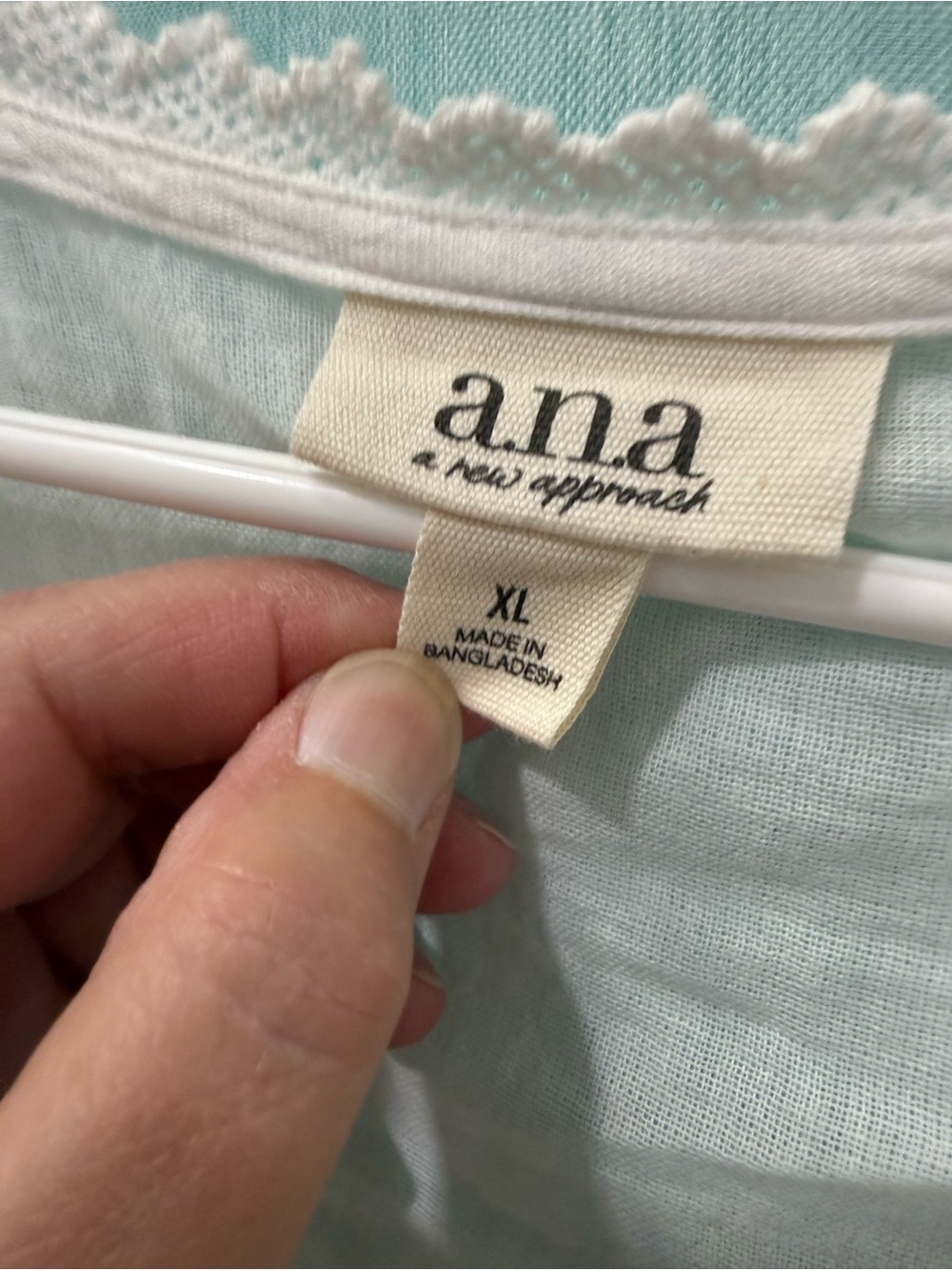 a.n.a White V-Neck Peasant Tunic with Lace Trim - Picture 3 of 5